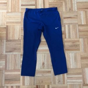 Blue Nike Dri Fit Cropped Leggings